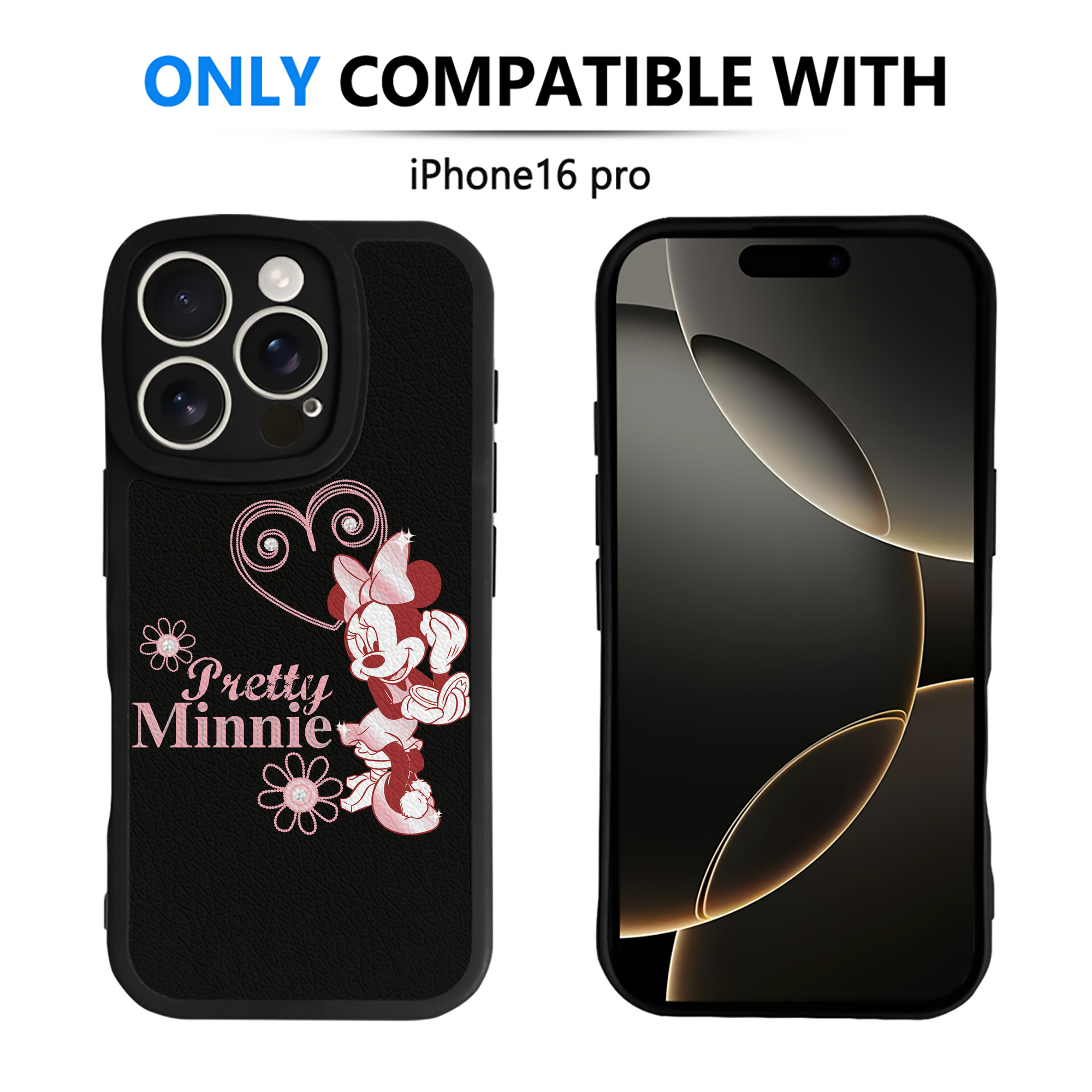 （画像用） ミッキーマウス Mickey Mouse 【iPhone 16シリーズ対応】シリコンスマホケース（レザー調） 材質：シリコン